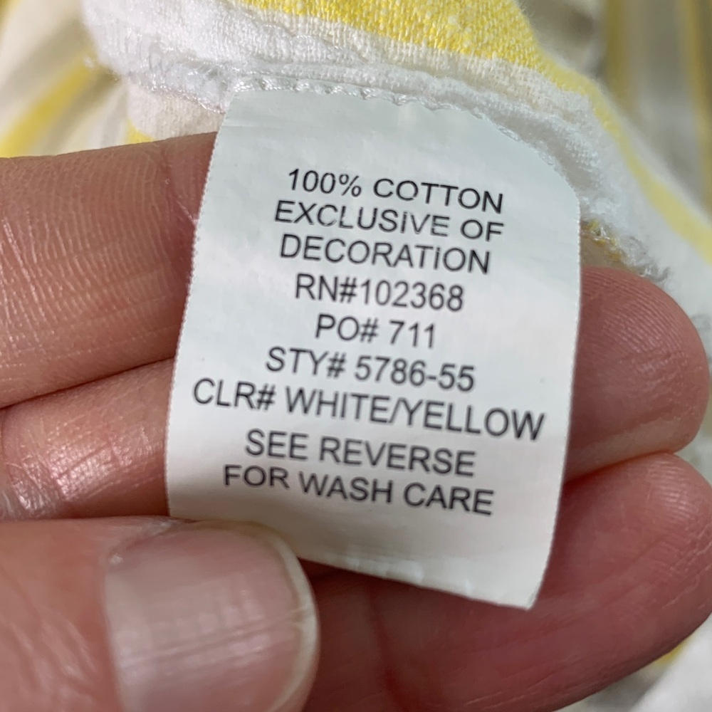 Blue Island yellow striped coverup dress size medium - Picture 6 of 9